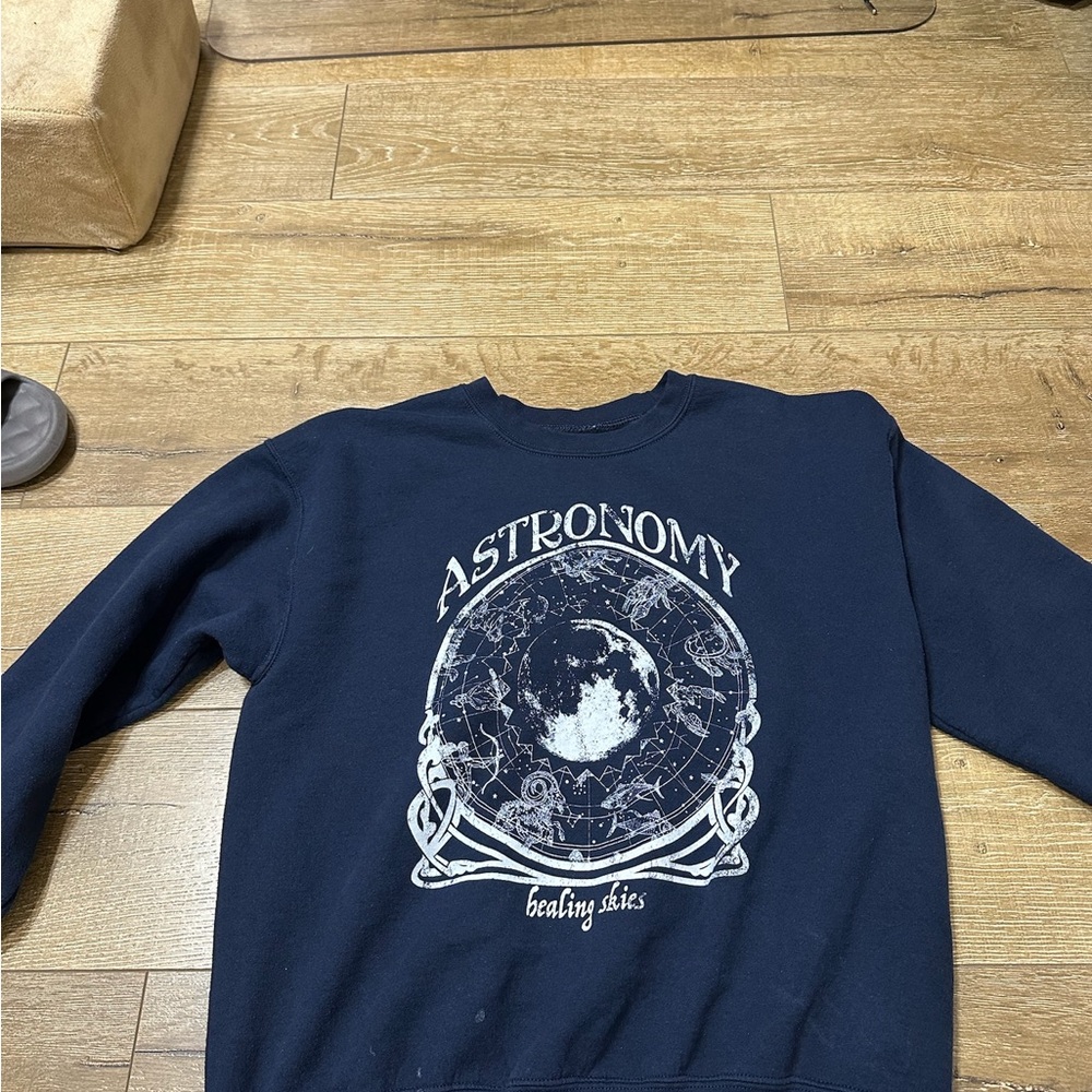 Urban Outfitters Oversized Sweatshirt Astronomy Navy Blue Sweater